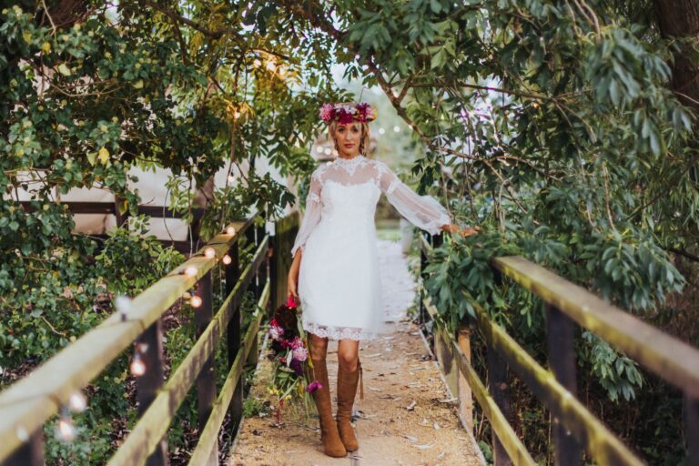 Festival Boho Bride At Rustic Wedding Venue