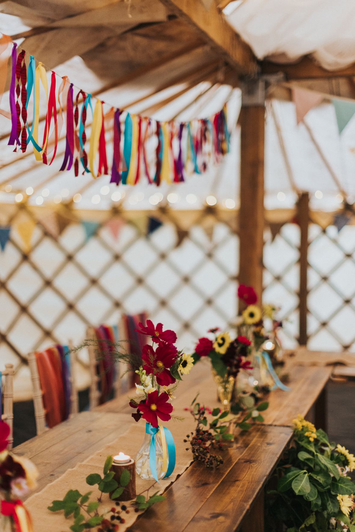 Yurt Wedding Bright Colours