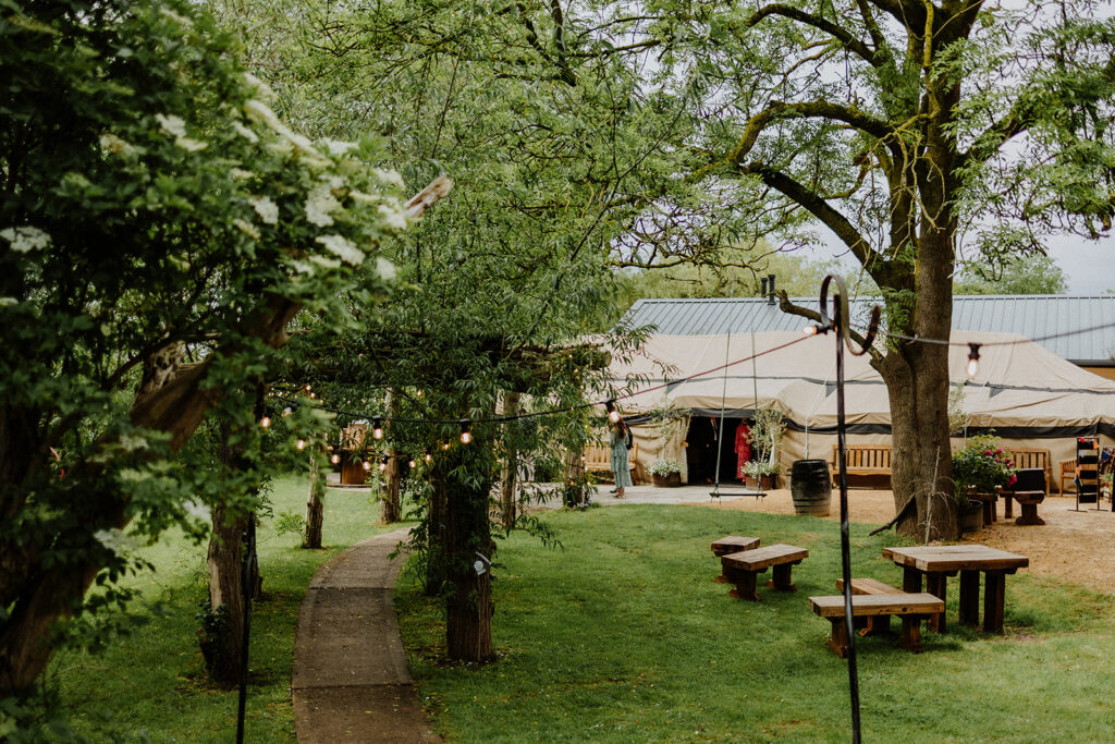 Wedding garden Bennetts Willow Barn